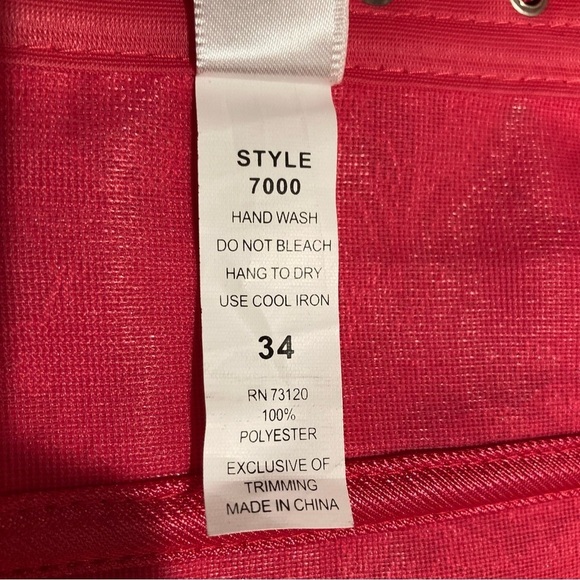 FREDERICK’S OF HOLLYWOOD Sz 34 Fuchsia Pink Lace Brocade Boning Lace Up  Bustier - Picture 10 of 13